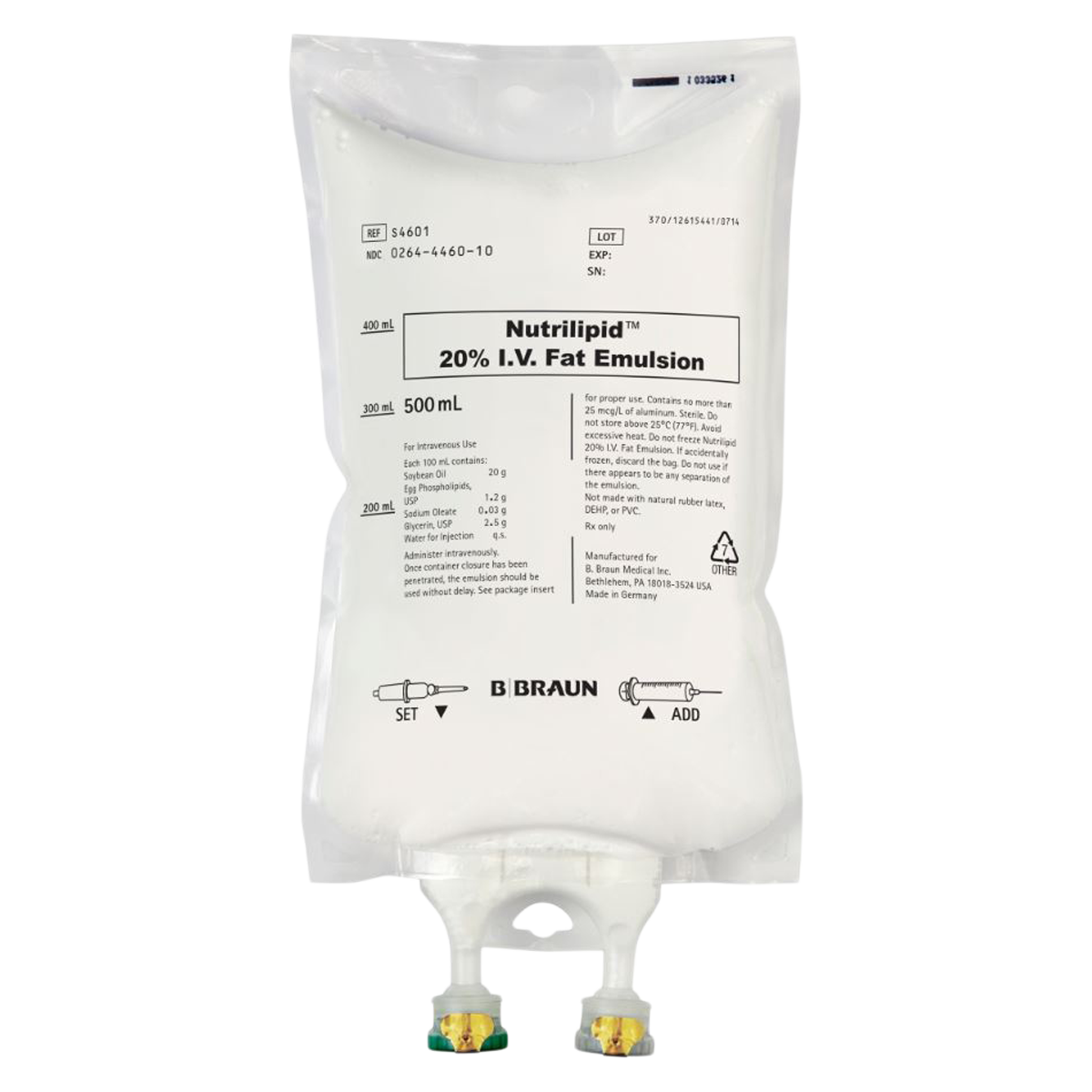 Nutrilipid Injection 20% 100g/500mL Bag 500mL 12/Package